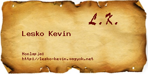Lesko Kevin névjegykártya