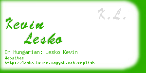 kevin lesko business card
